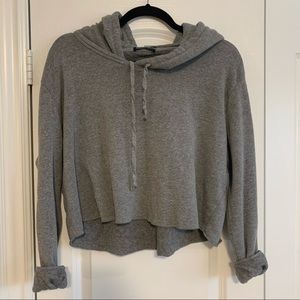 Brandy Melville Cropped Grey Hoodie
